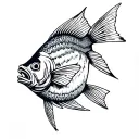 Fish with cigar tattoo design idea
