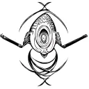 Fish with cigar tattoo design idea