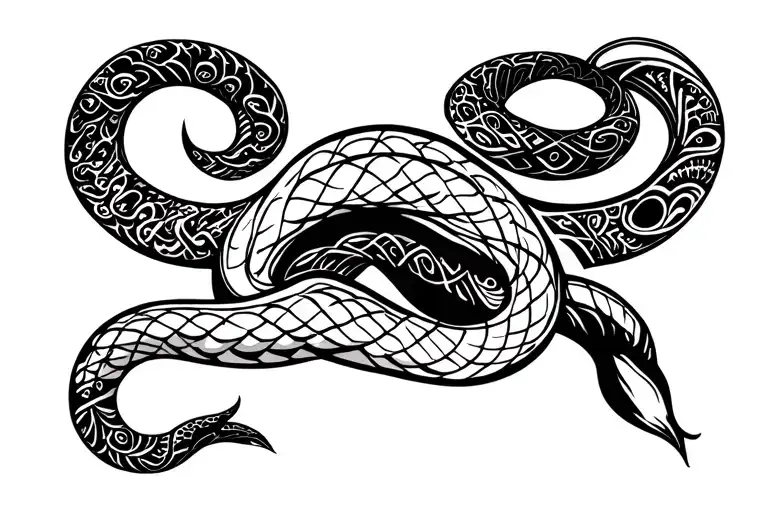 kundalini snake tattoo design idea