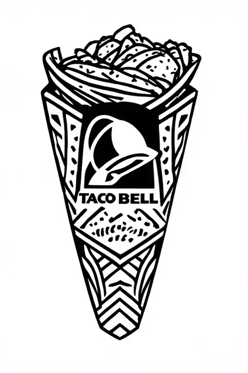 outline 1992-1994 Taco Bell logo tattoo design idea