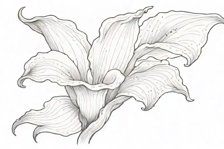 the word Jolly, and the last letter y morphs into 1 calla lily  tattoo design idea