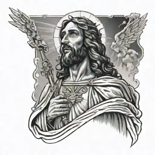 second coming of Jesus Christ tattoo design idea