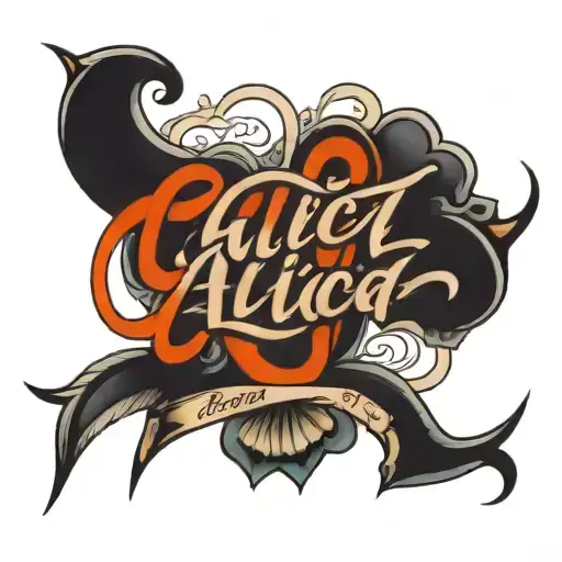 alicia in cursive writing tattoo design idea
