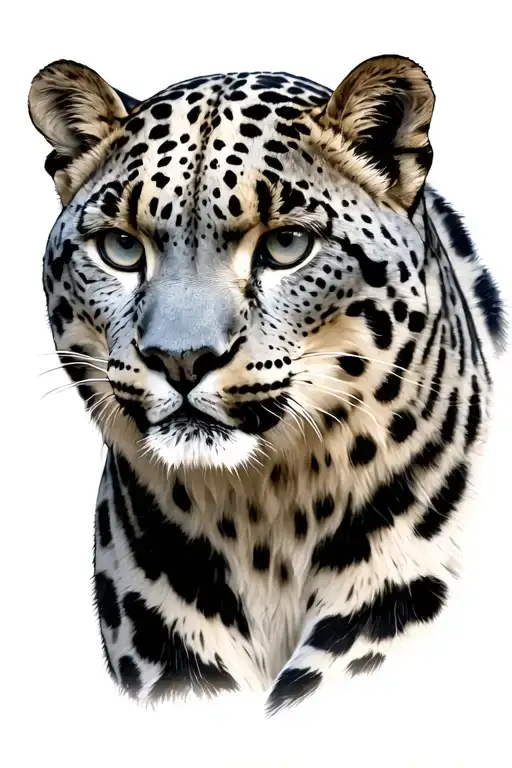snow leopard tattoo design idea