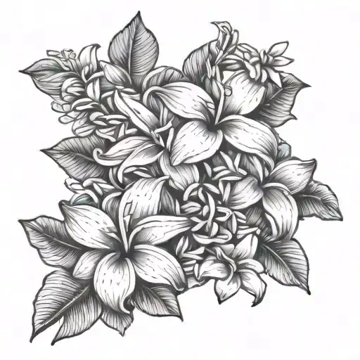 hawaii lei tattoo incorporating plumeria tattoo design idea