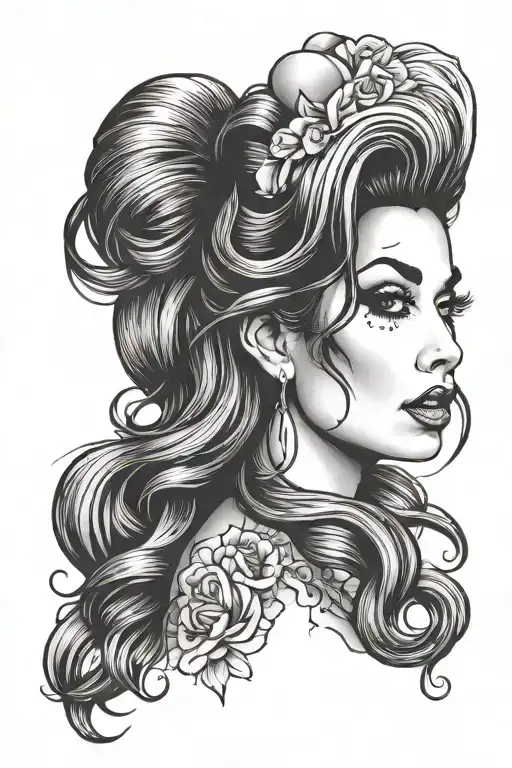 amy winehouse inspired tattoo design idea