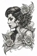 amy winehouse inspired tattoo design idea