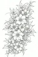 the words "everything happens for a reason" with thorns and flowers wrapping on the sides of it tattoo design idea