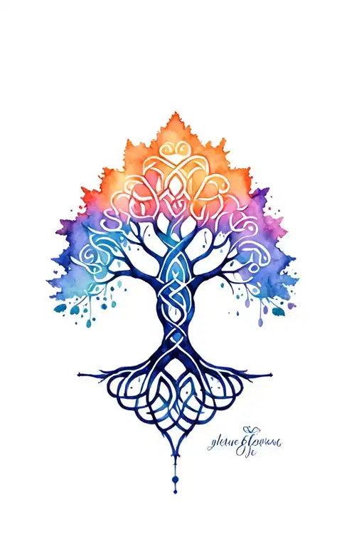 Celtic tree of life tattoo design idea