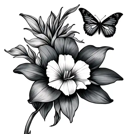 f1 race track (imola) an iris flower and butterfly for Daniel Ricciardos quote "enjoy the butterflies" tattoo design idea