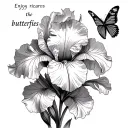f1 race track (imola) an iris flower and butterfly for Daniel Ricciardos quote "enjoy the butterflies" tattoo design idea