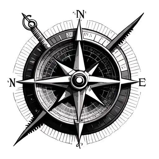 moral compass tattoo design idea