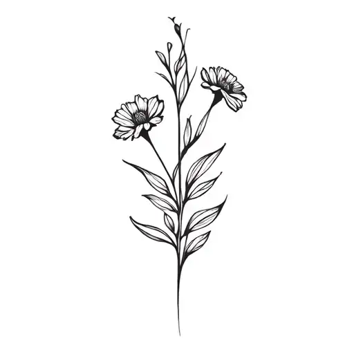 Flute and clarinet flower growing tattoo design idea