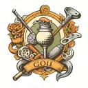 Golf Clubs and Tools tattoo design idea