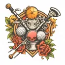 Golf Clubs and Tools tattoo design idea