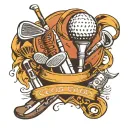 Golf Clubs and Tools tattoo design idea
