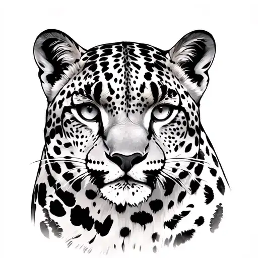 snow leopard tattoo design idea