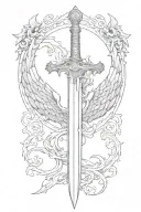 Sword with wings tattoo design idea