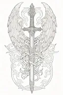 Sword with wings tattoo design idea