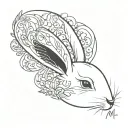 bunny ears with cursive M M tattoo design idea