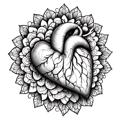 Heart Mandala tattoo design idea