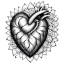 Heart Mandala tattoo design idea