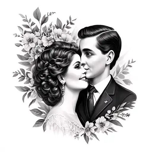 mum and dad memorial tattoo design idea