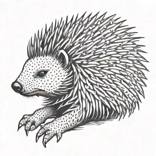 porcupine tattoo design idea