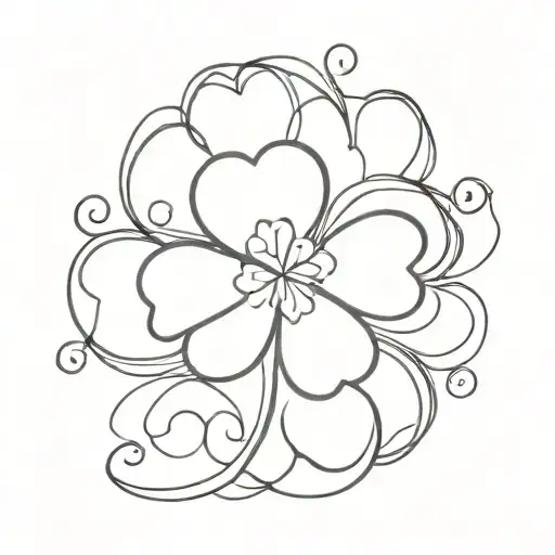 for a family of five leafed clover tattoo design idea