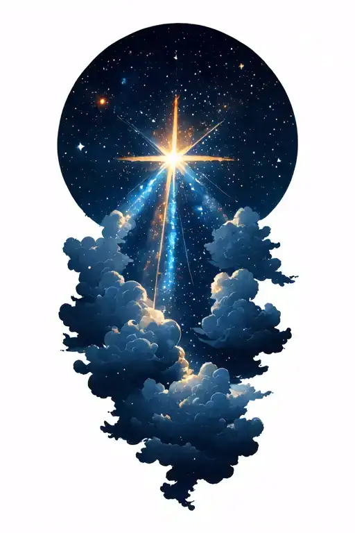 night sky with stars and clouds, stars alignment zodiac signs Leo, Taurus, Gemini, Capricor tattoo design idea