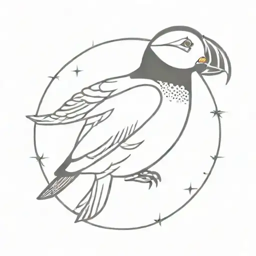 the helm of awe and a puffin tattoo design idea