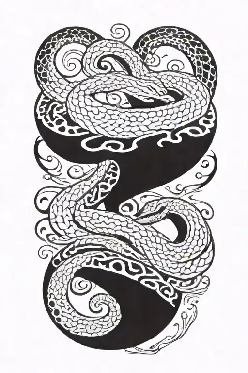 tsunami of snakes, immortal man tattoo design idea
