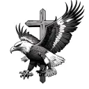 eagle coming down to a cross tattoo design idea