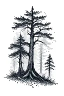 Hirsch forest dotwork abstract tattoo design idea