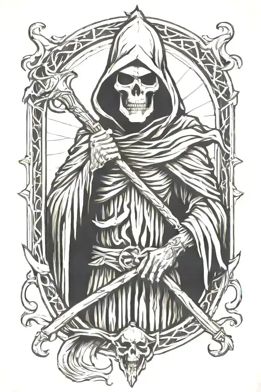 grim reaper death seal tattoo design idea