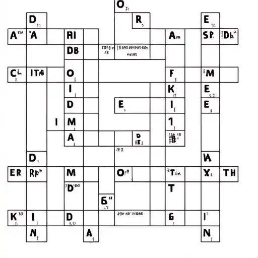 A minimalist design of a crossword puzzle grid with hidden mountain peaks as clues tattoo design idea