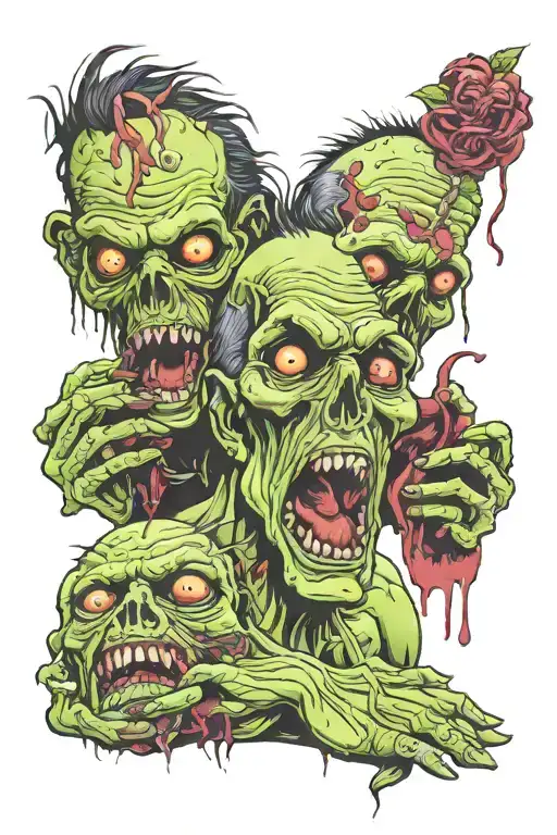 zombie no evil speak no evil tattoo design idea