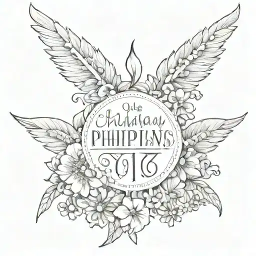 biblical verse Philippians 4:13 tattoo design idea