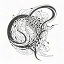 An abstract representation of deep emotions inspired by dark and emo themes tattoo design idea