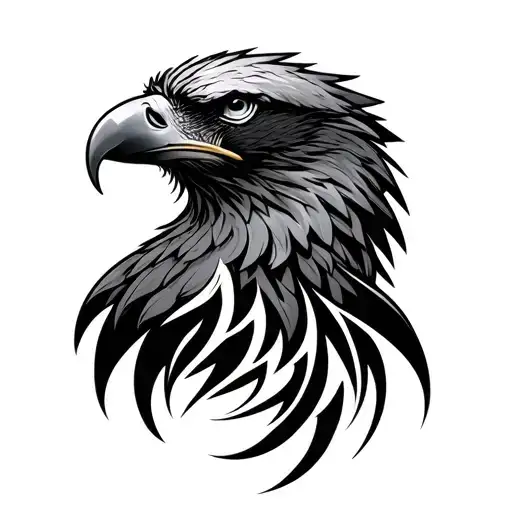 new gothic tribal eagle head tattoo design idea