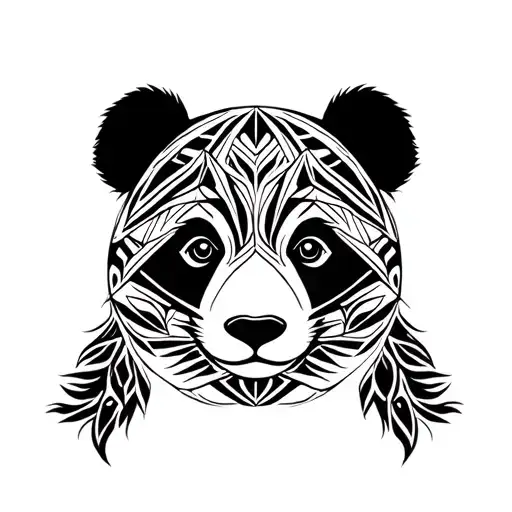 Tribal Panda face tattoo tattoo design idea