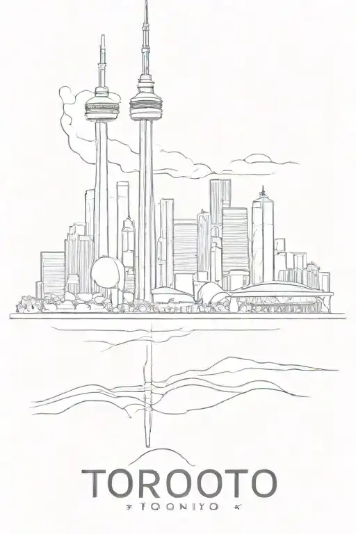 toronto skyline tattoo design idea