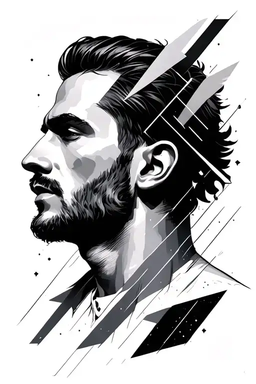 geometric arrows bisexual man tattoo design idea