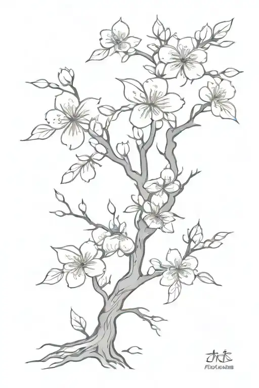 Cherry Blossom tree tattoo design idea