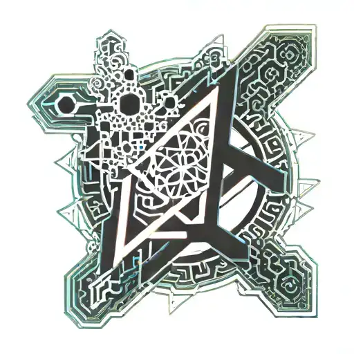 cybersigilism of the sanskrit Breath symbol incorporated tattoo design idea