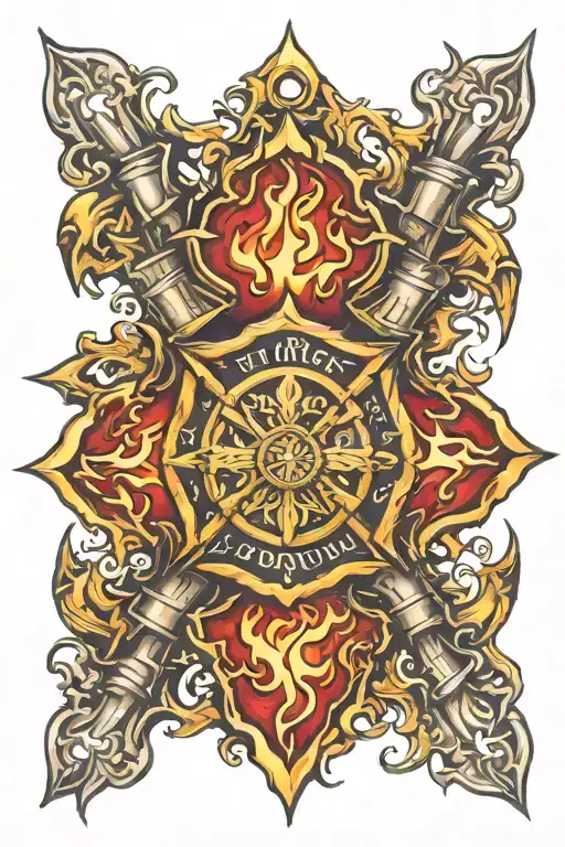 Fire Department Maltese Cross tattoo design idea