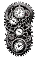 clockwork gear, theme constant motion, dream theater tattoo design idea