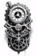 clockwork gear, theme constant motion, dream theater tattoo design idea