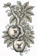 Fall apple Tree tattoo design idea