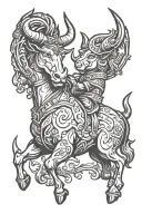 taurus and sagittarius horoscope tattoo design idea